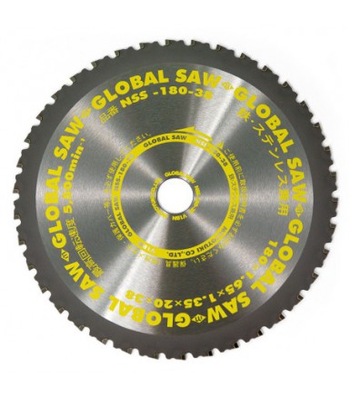 Circular Saw Blade for Cutting Steel GLOBAL SAW 180 x 1.65/1.35 x 20mm / 38 Teeth CERMET