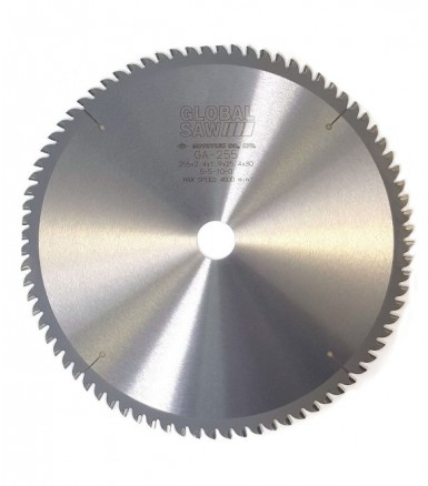 Circular saw blade for cutting aluminum GLOBAL SAW 255 x 2.4/1.9 x 25.4mm / 80T CERMET