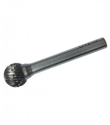 Carbide rotary burr (rotary file) with a 6mm shank. Spherical shape, diameter D 12mm.