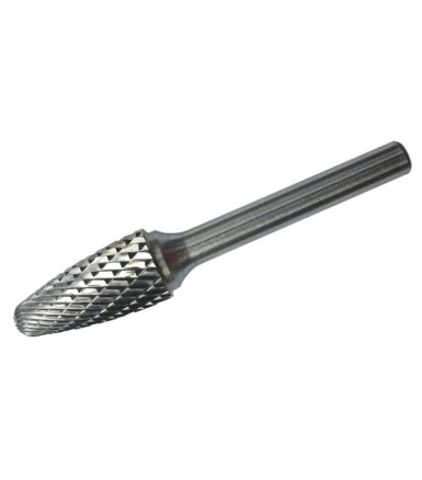 Carbide Rotary Burr (Rotary File), 6mm Shank, Arch with Rounded Head, Shape F, 12x60mm