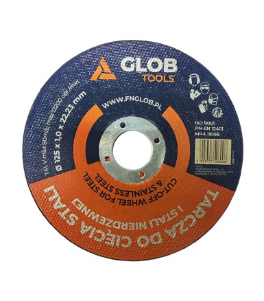 GLOB TOOLS cutting disc 125x1,0x22,23mm steel & stainless steel cutting