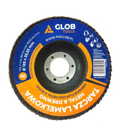 GLOB TOOLS flap disc T29 ∅ 125mm / 72 flaps standard