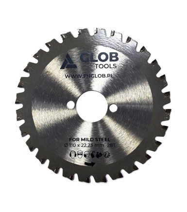 Circular saw blade for rebar cutter GLOB TOOLS TCT 110x22,23mm 28T