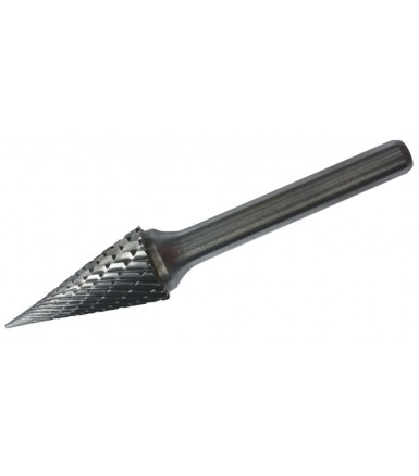 Carbide burr (rotary file) shank 6mm, conical with a pointed forehead shape M 12x25mm