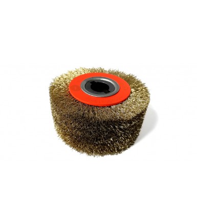 Disc brush, diameter 100x48mm, made of corrugated steel wire, with a driving hole, diameter 19mm
